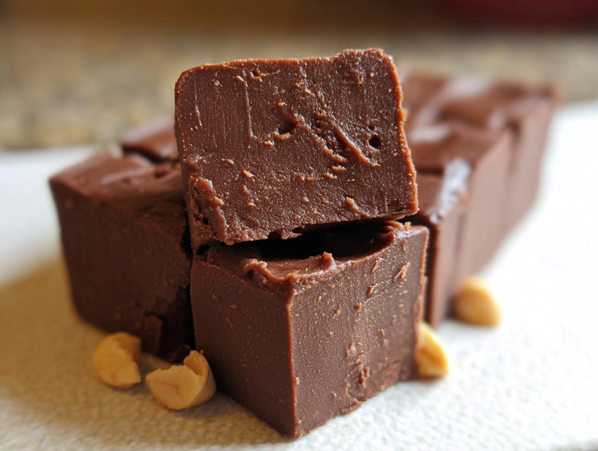 Chocolate Peanut Butter Fudge: Melted Bliss - Chocolate Peanut Butter Fudge - additional detail