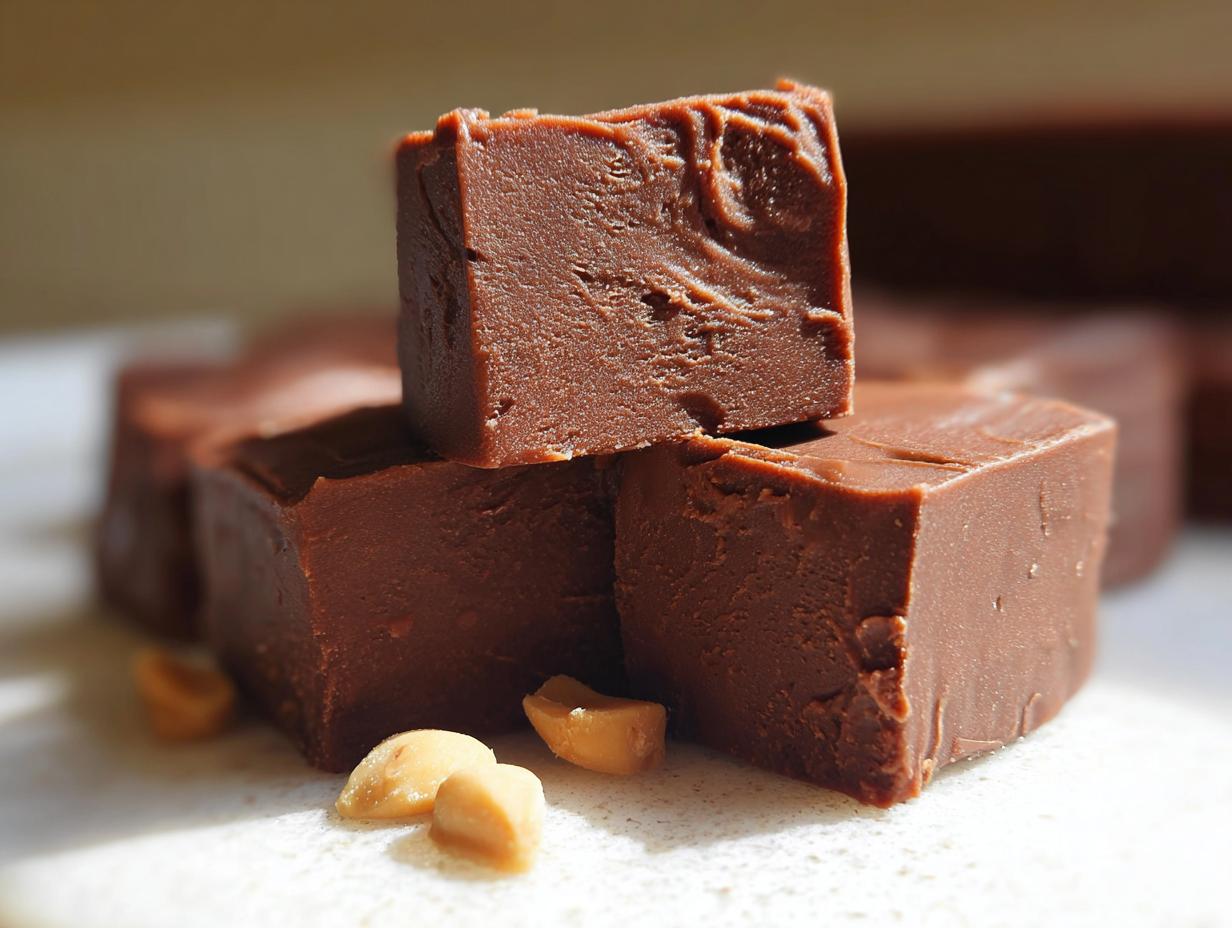 Chocolate Peanut Butter Fudge: Melted Bliss - Chocolate Peanut Butter Fudge - additional detail