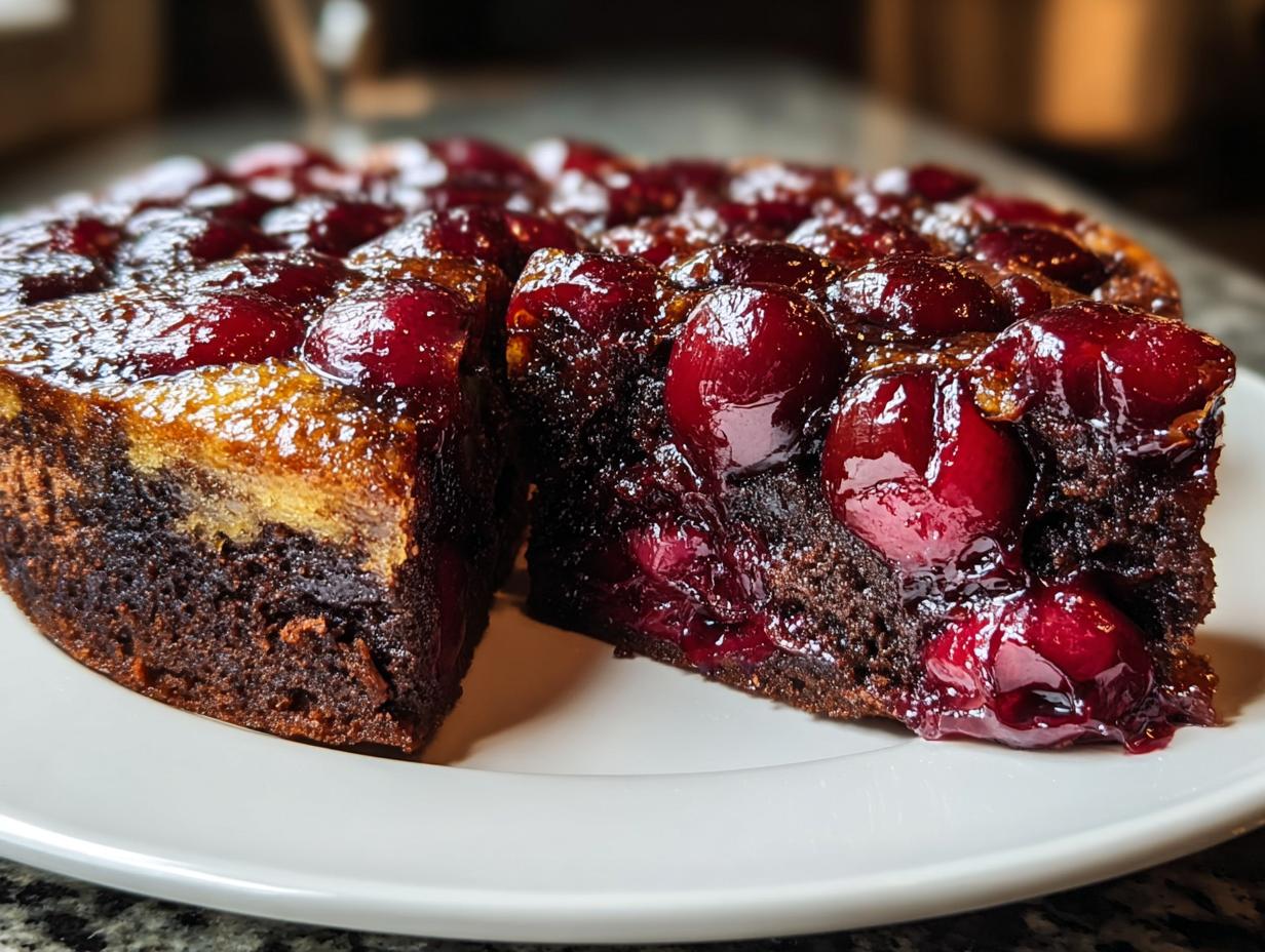 Chocolate Cherry Upside Down Cake: 1 Easy Recipe - Chocolate Cherry Upside Down - additional detail