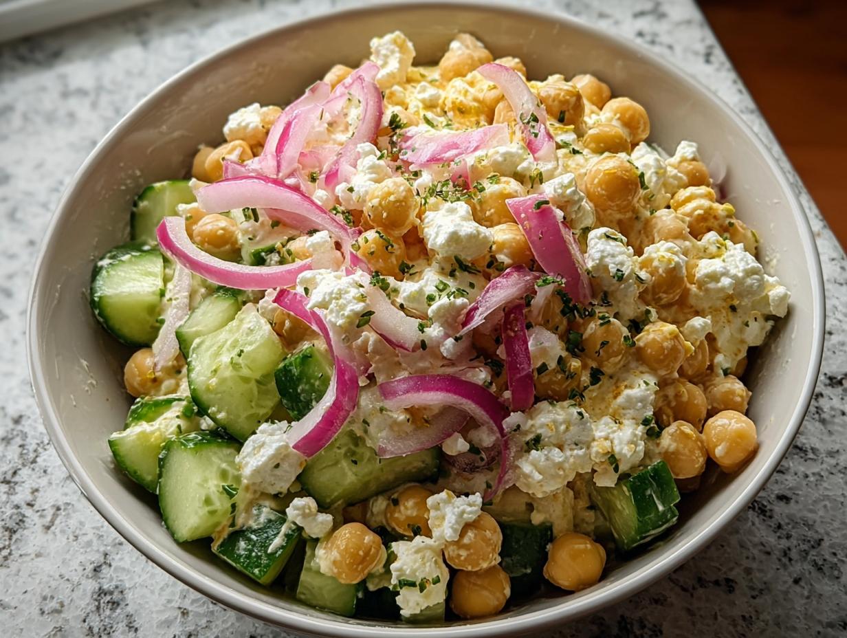 10-Minute Cottage Cheese Chickpea Salad - Cottage Cheese Chickpea Salad - additional detail