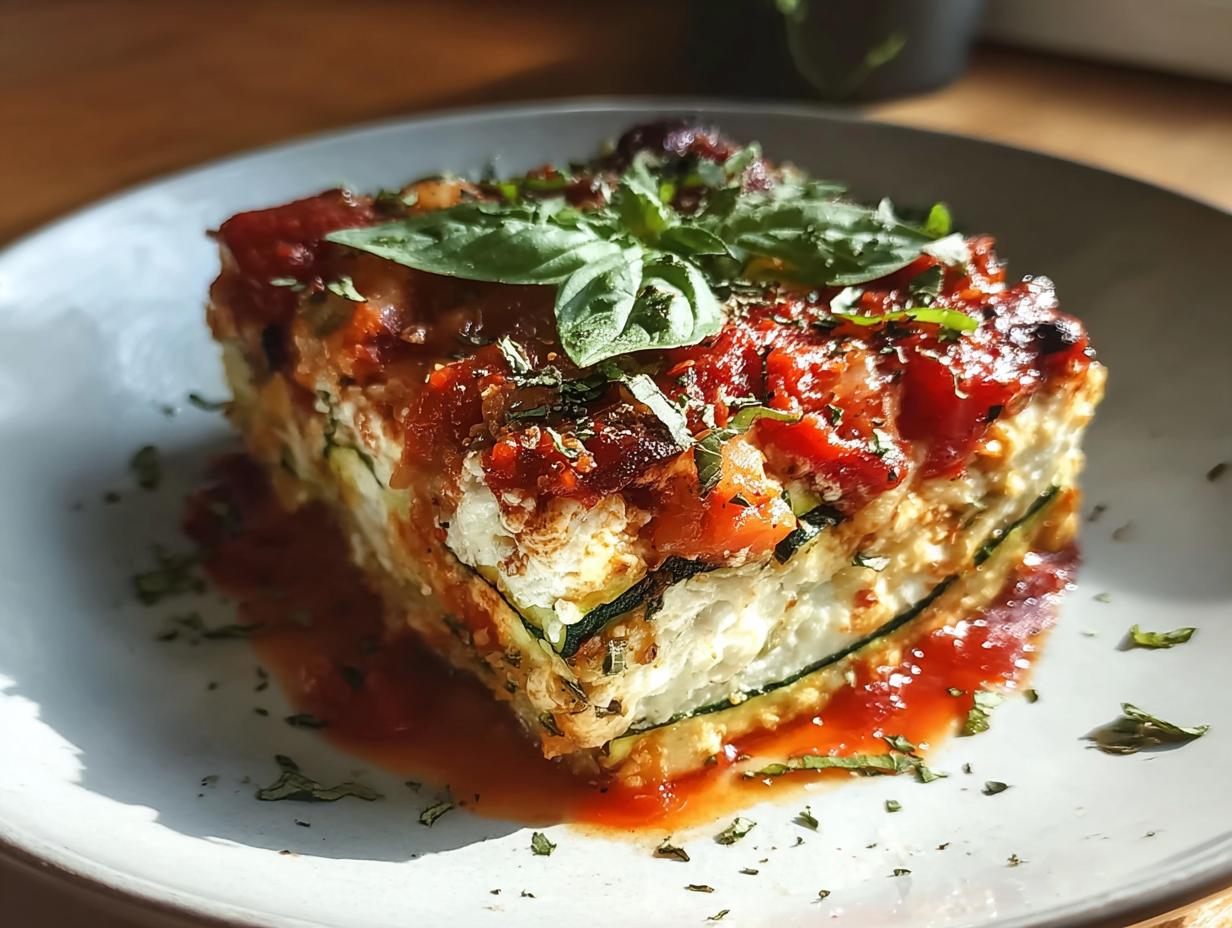 Layered Zucchini Ricotta Melts: Delicious Dinner - Layered Zucchini Ricotta Melts - additional detail