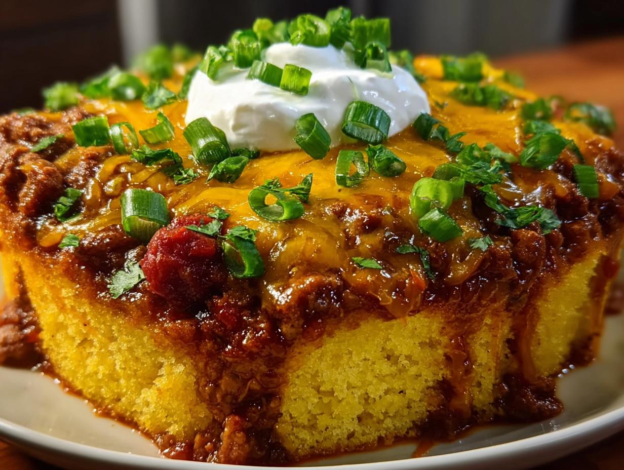 Loaded Chili Cheese Cornbread