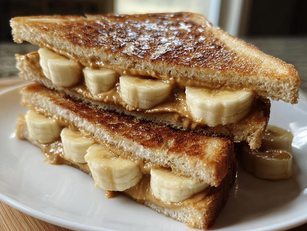 Peanut Butter Banana Sandwich: 1 Irresistible Treat - Peanut Butter Banana Sandwich - additional detail