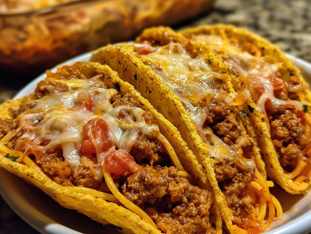 Spaghetti Tacos Ground Beef