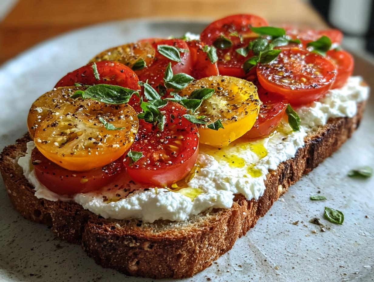 Tomato Cottage Cheese Toast