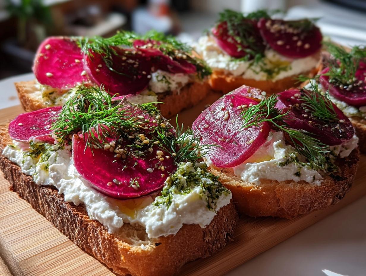 Whipped Feta Beetroot Toast: 4 Amazing Twists - Whipped Feta Beetroot Toast - additional detail