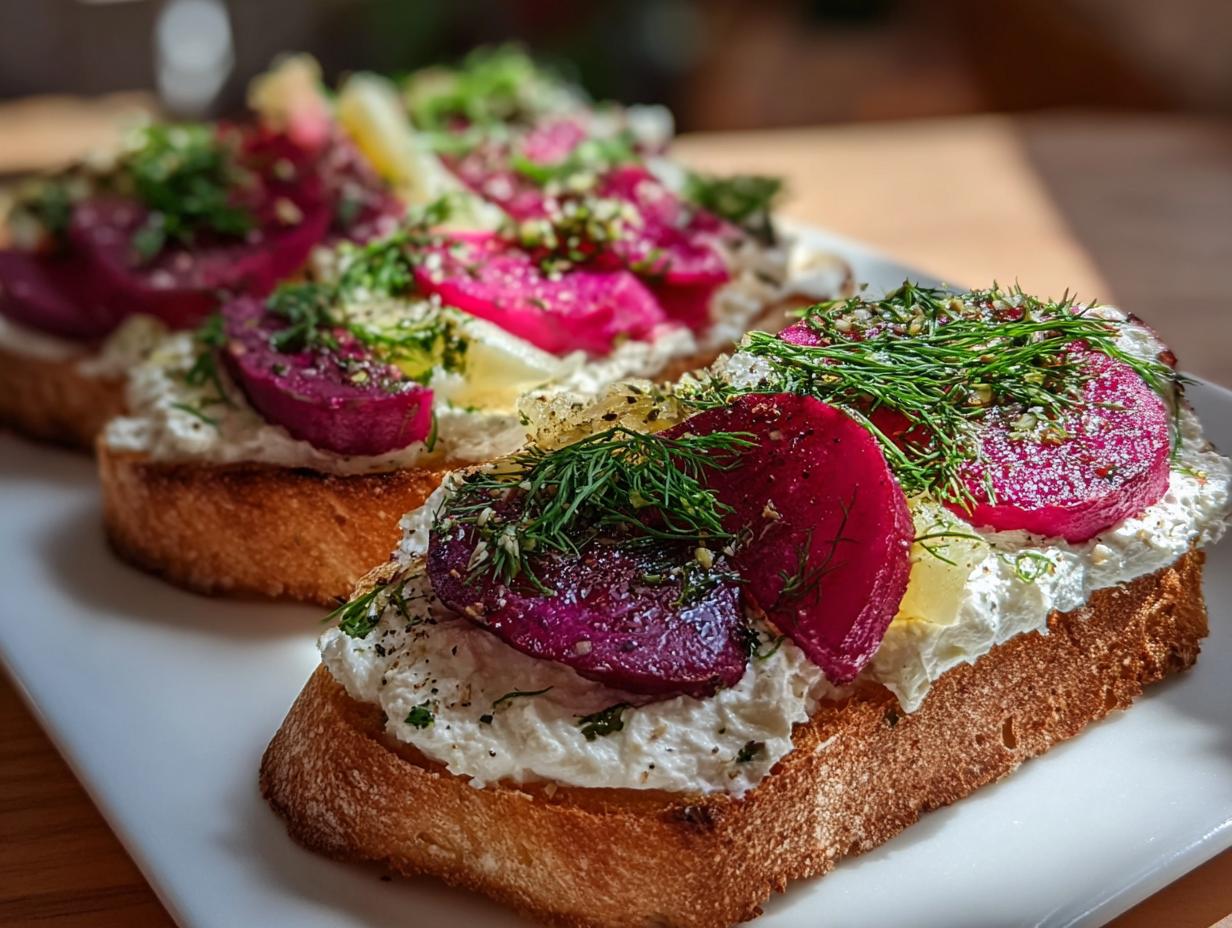 Whipped Feta Beetroot Toast: 4 Amazing Twists - Whipped Feta Beetroot Toast - additional detail