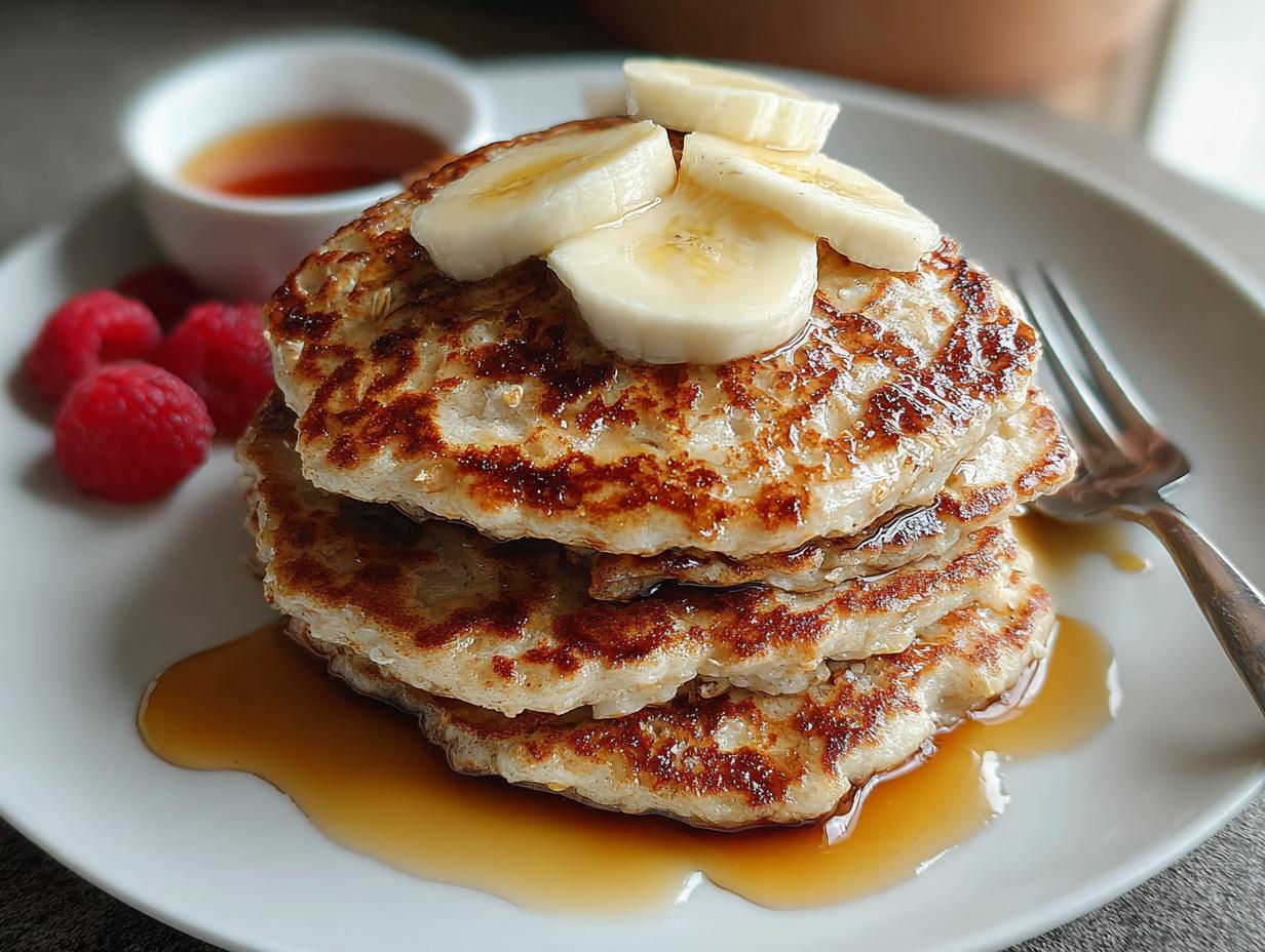 Banana Oat Pancakes Breakfast