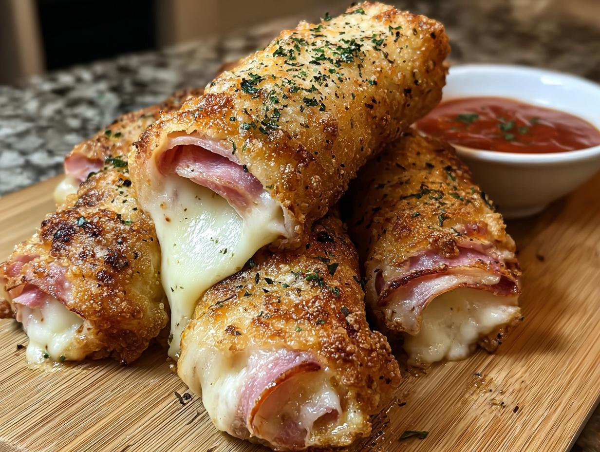 Cheesy Ham Mozzarella Sticks: 12 Perfect Bites - Cheesy Ham Mozzarella Sticks - additional detail