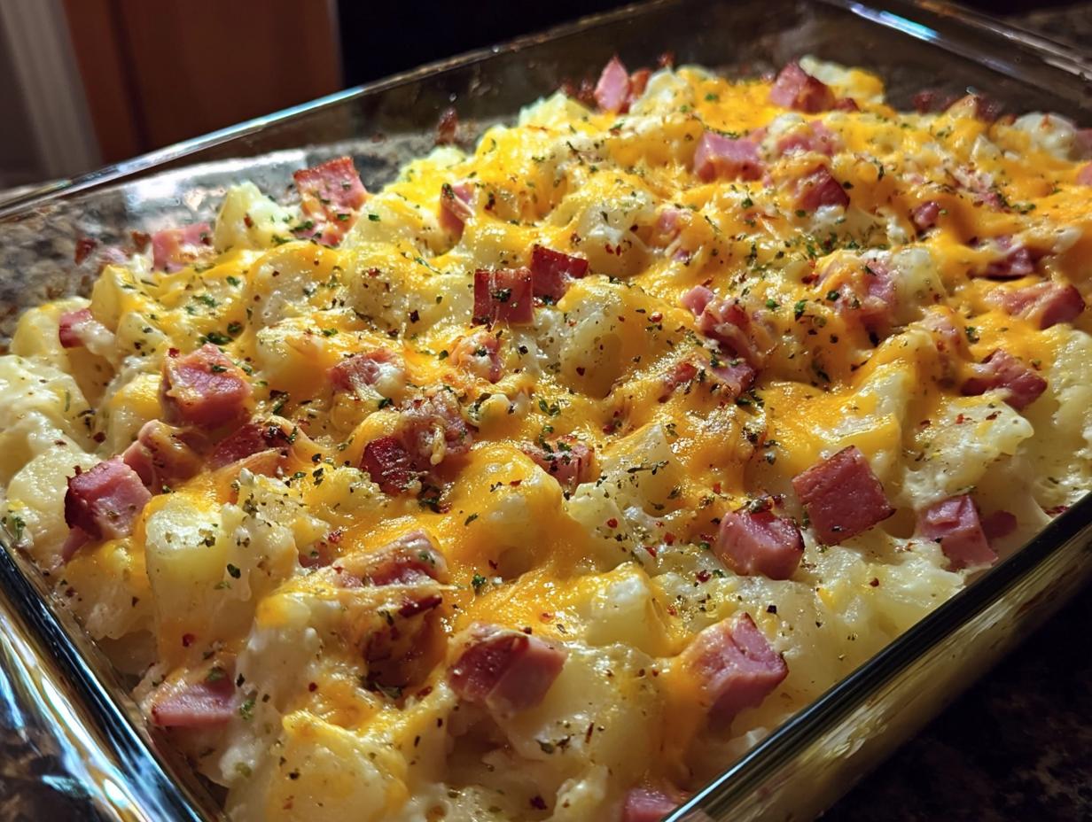 Cheesy Ham Potato Casserole: 1 Amazing Dish - Cheesy Ham Potato Casserole - additional detail