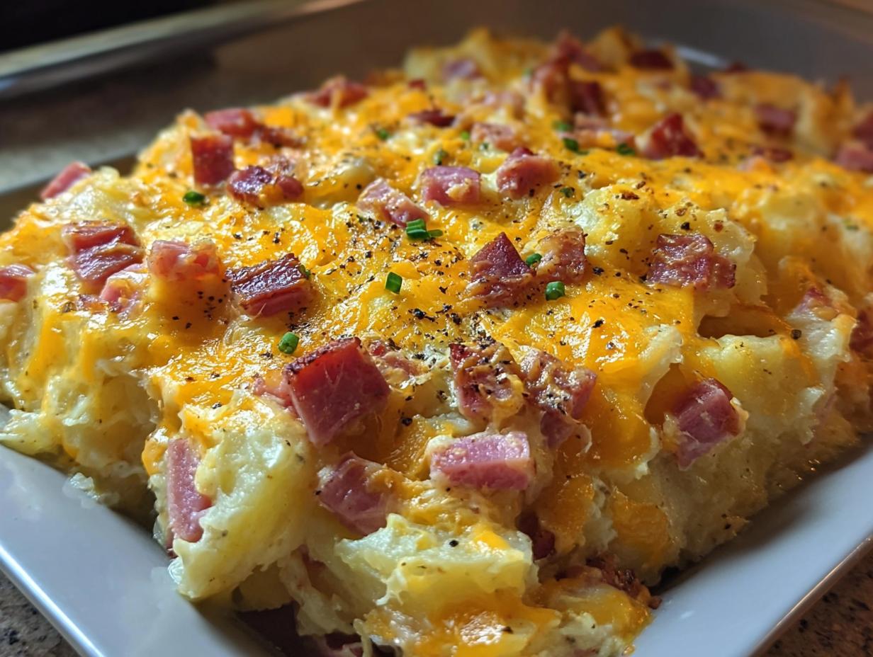 Cheesy Ham Potato Casserole: 1 Amazing Dish - Cheesy Ham Potato Casserole - additional detail
