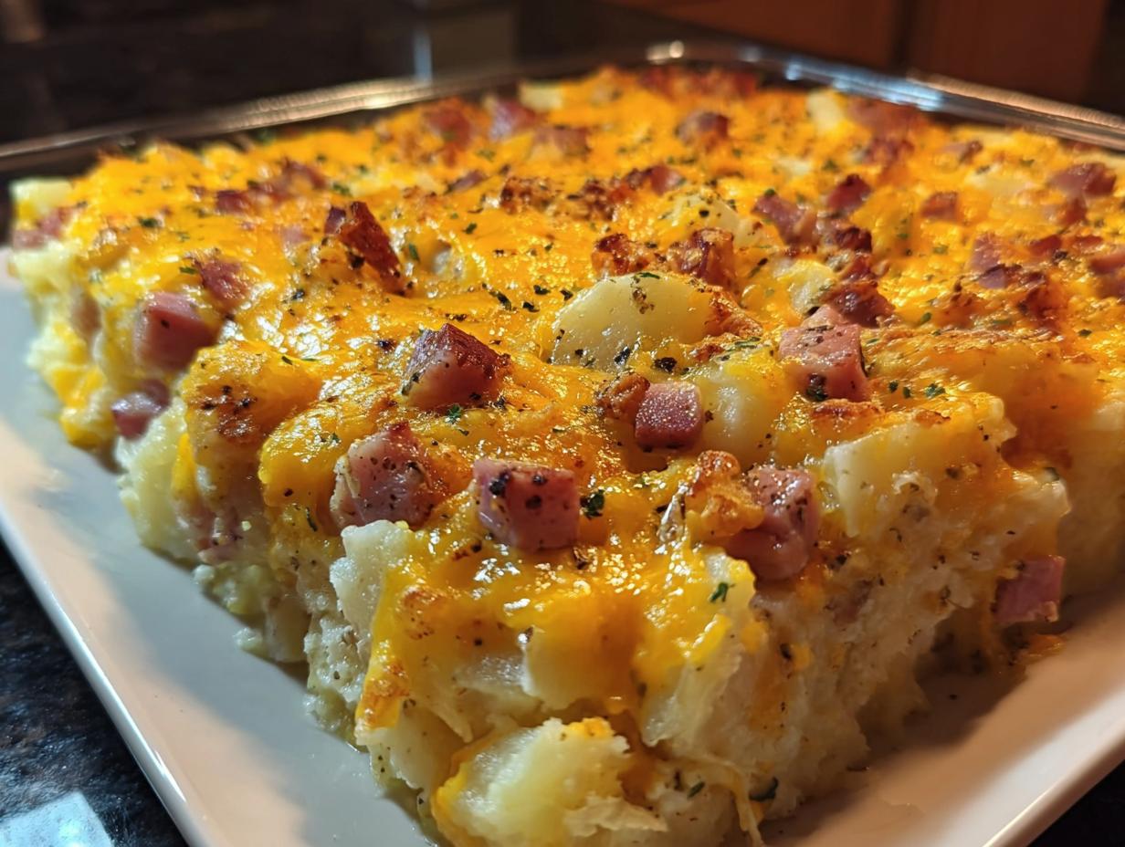 Cheesy Ham Potato Casserole