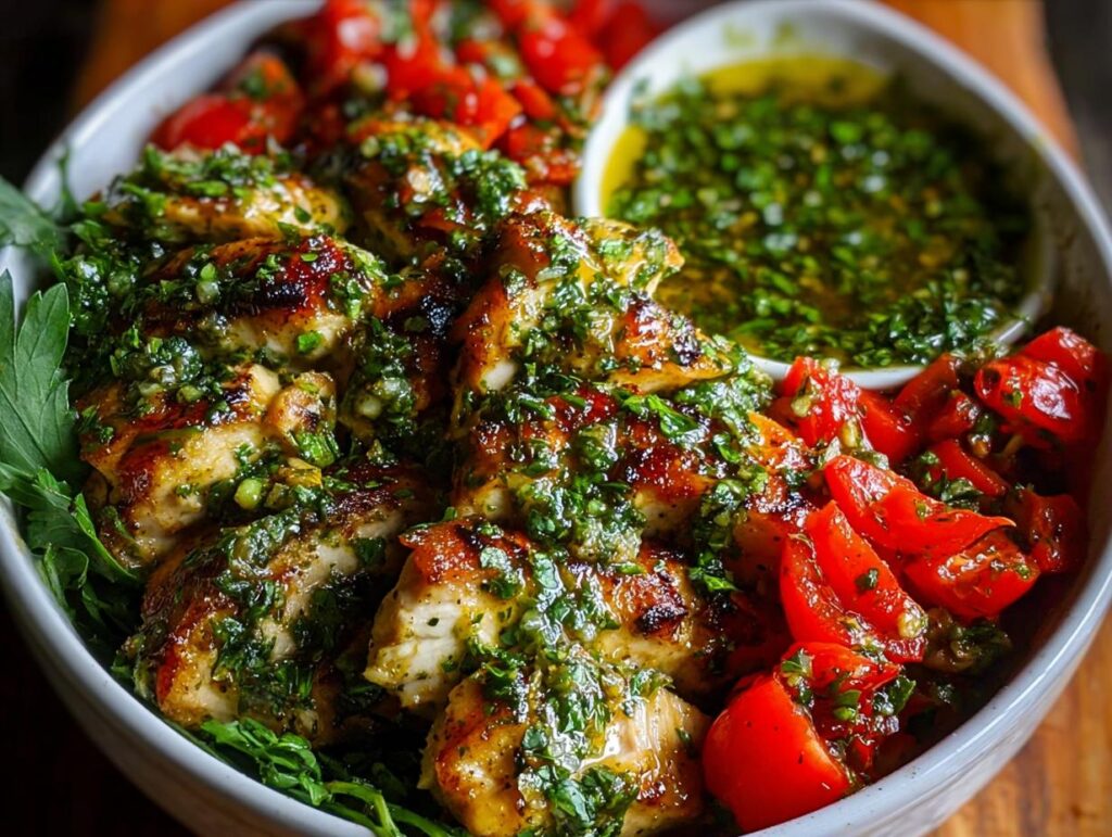 Chimichurri Chicken Garlic Bowl