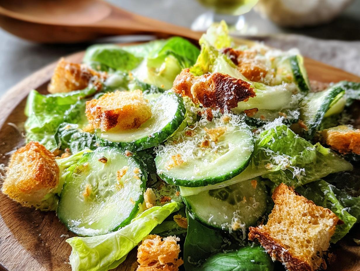 Crisp Cucumber Caesar Salad Fresh: 15 Minute Meal - Cucumber Caesar Salad Fresh - main visual representation