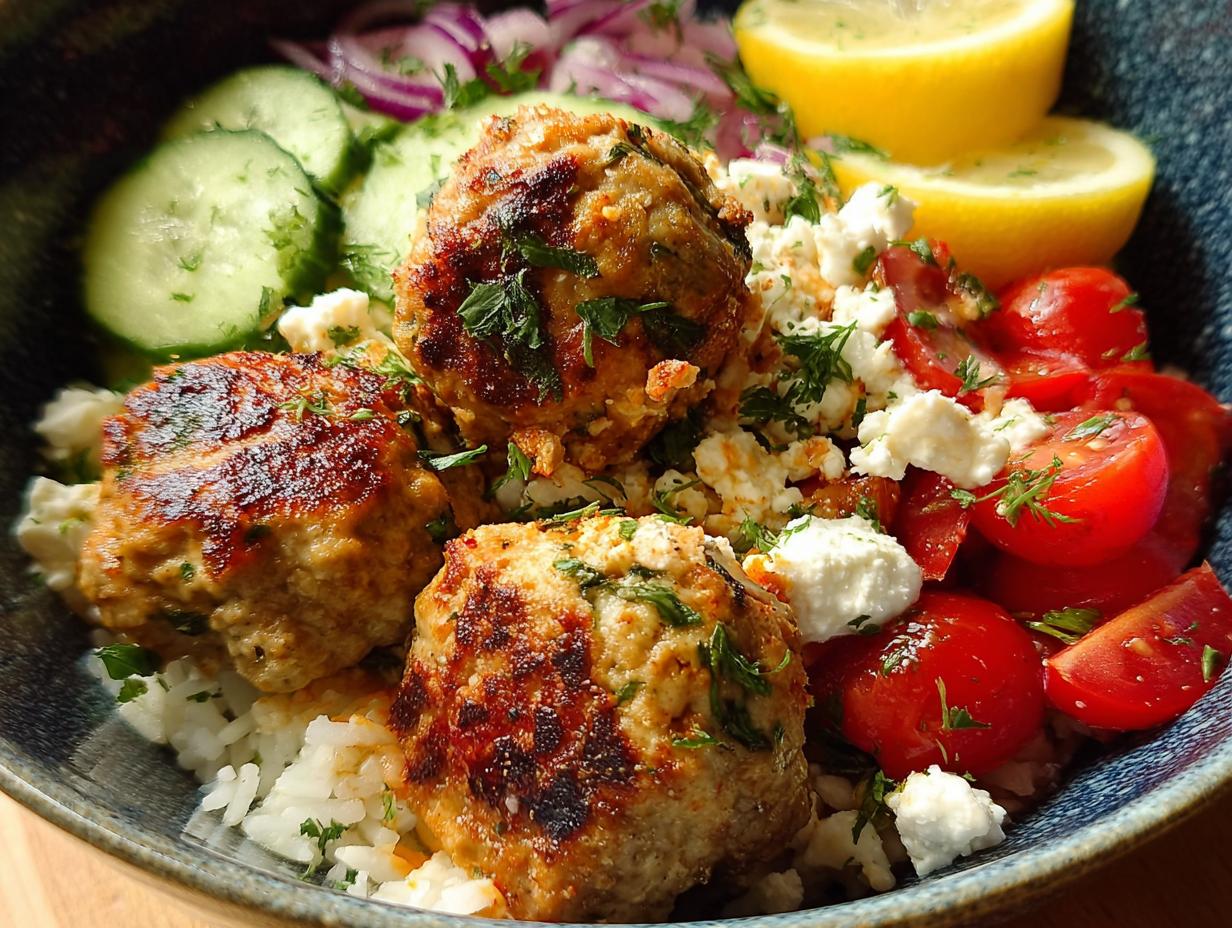 Amazing Greek Chicken Meatballs Bowl 1 Hour - Greek Chicken Meatballs Bowl - additional detail