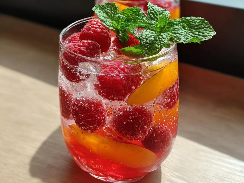 Raspberry Peach Lemonade Refreshing