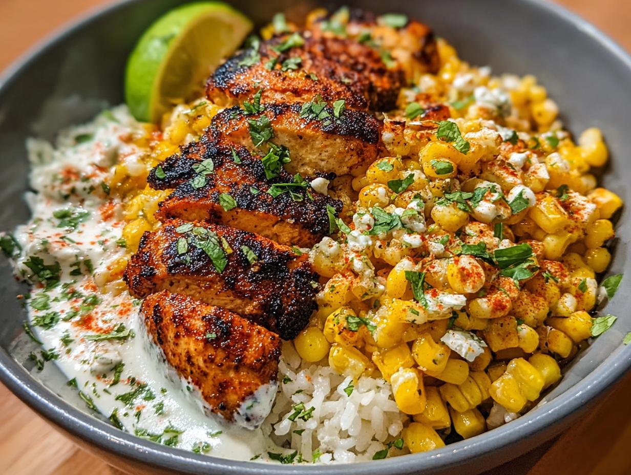 Street Corn Chicken Bowl: Smoky, Zesty Delight - Street Corn Chicken Bowl - additional detail