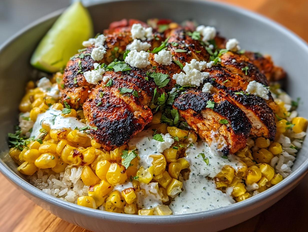Street Corn Chicken Bowl: Smoky, Zesty Delight - Street Corn Chicken Bowl - additional detail