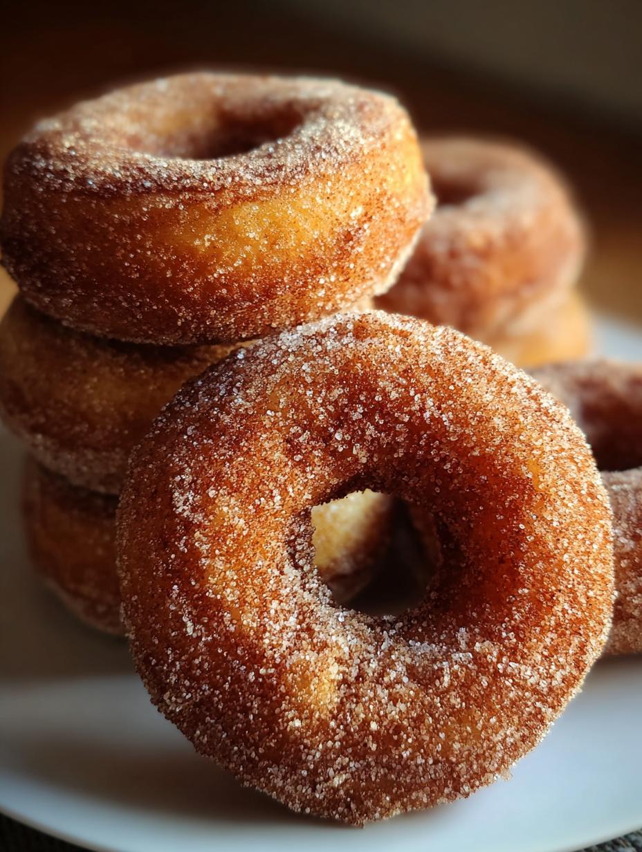Amazing Apple Cider Donuts Fall: 1 Blissful Recipe - Apple Cider Donuts Fall - a close-up of freshly baked apple cider donuts coated in cinnamon sugar, stacked on a rustic wooden board with autumn leaves in the background, evoking cozy fall feelings