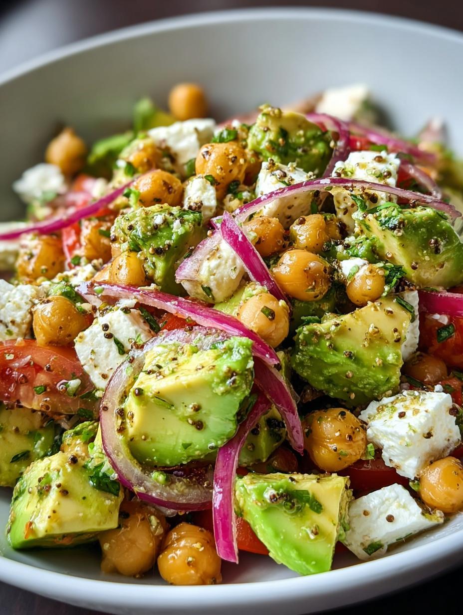 Chickpea Feta Avocado Salad