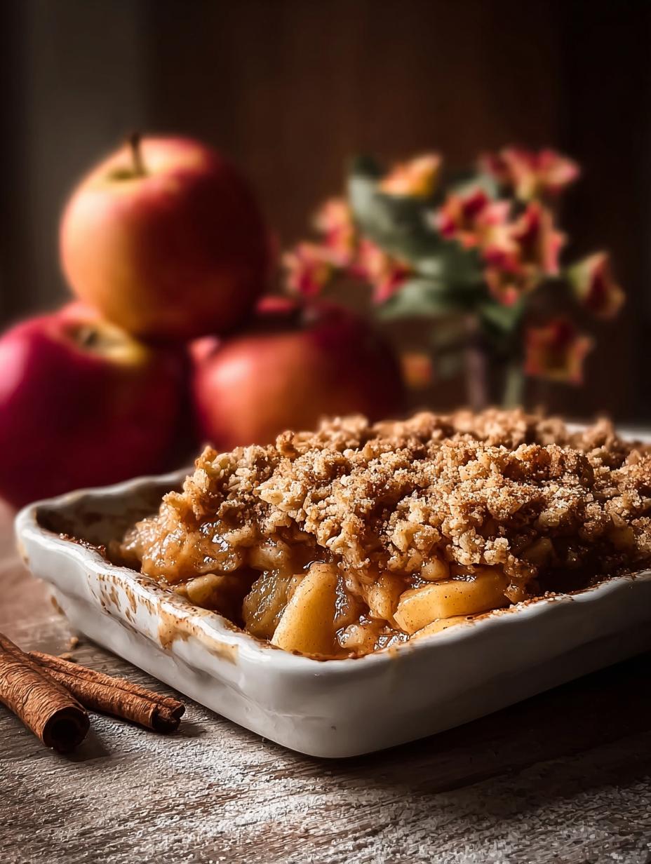 Killer Cinnamon Apple Crisp: 1 Amazing Recipe - Cinnamon Apple Crisp - additional detail showing apples and crumble topping