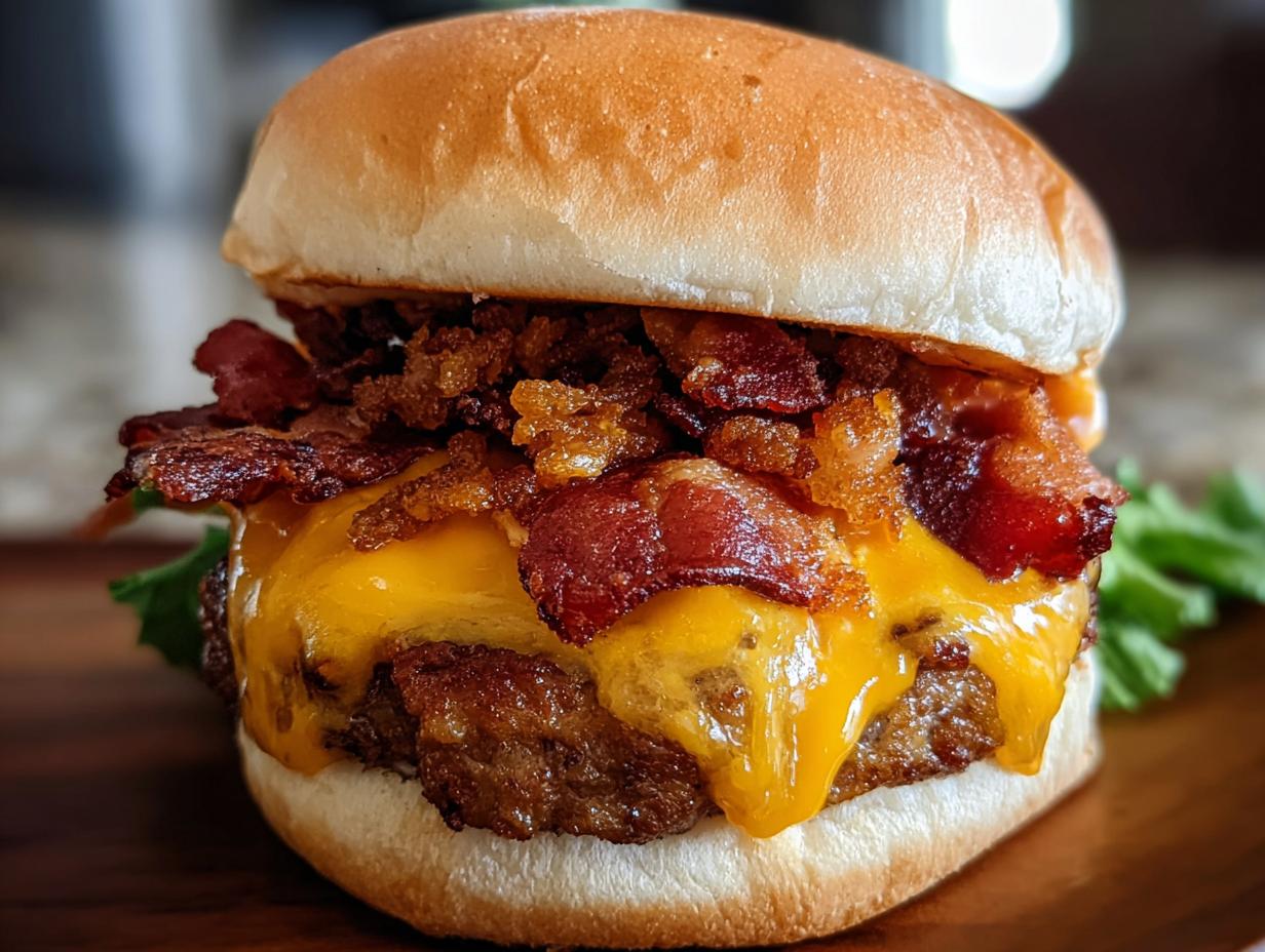 Amazing Crack Burgers Bacon Cheddar 15 Min Prep - Crack Burgers Bacon Cheddar - additional detail