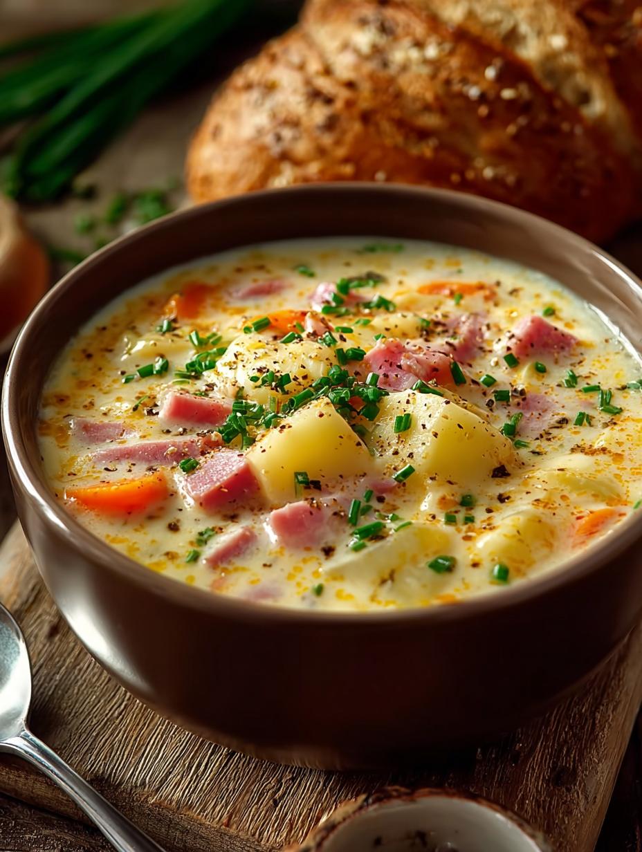 Creamy Cheesy Ham Chowder