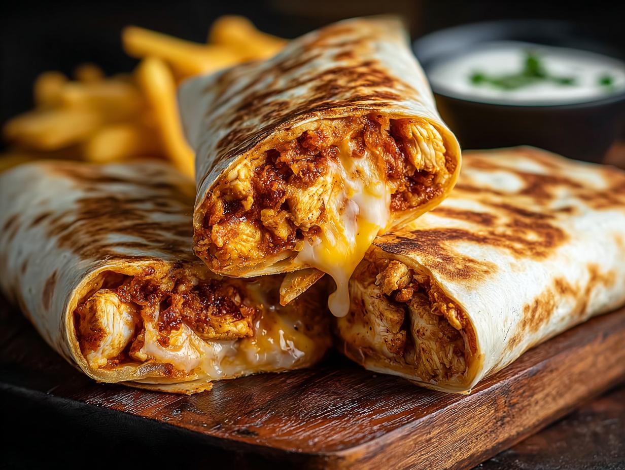 Crispy Air Fryer Hot Chicken: 5 Amazing Wraps - Close-up of a finished wrap