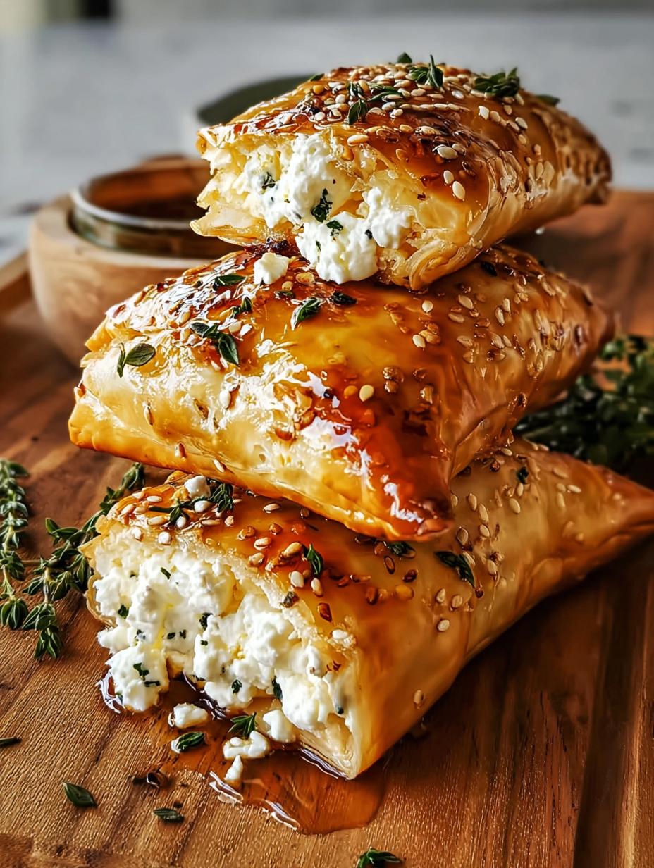 Crispy Feta Pockets: 1 Powerful Greek Secret - Golden brown crispy feta pockets drizzled with honey and black pepper on a white plate