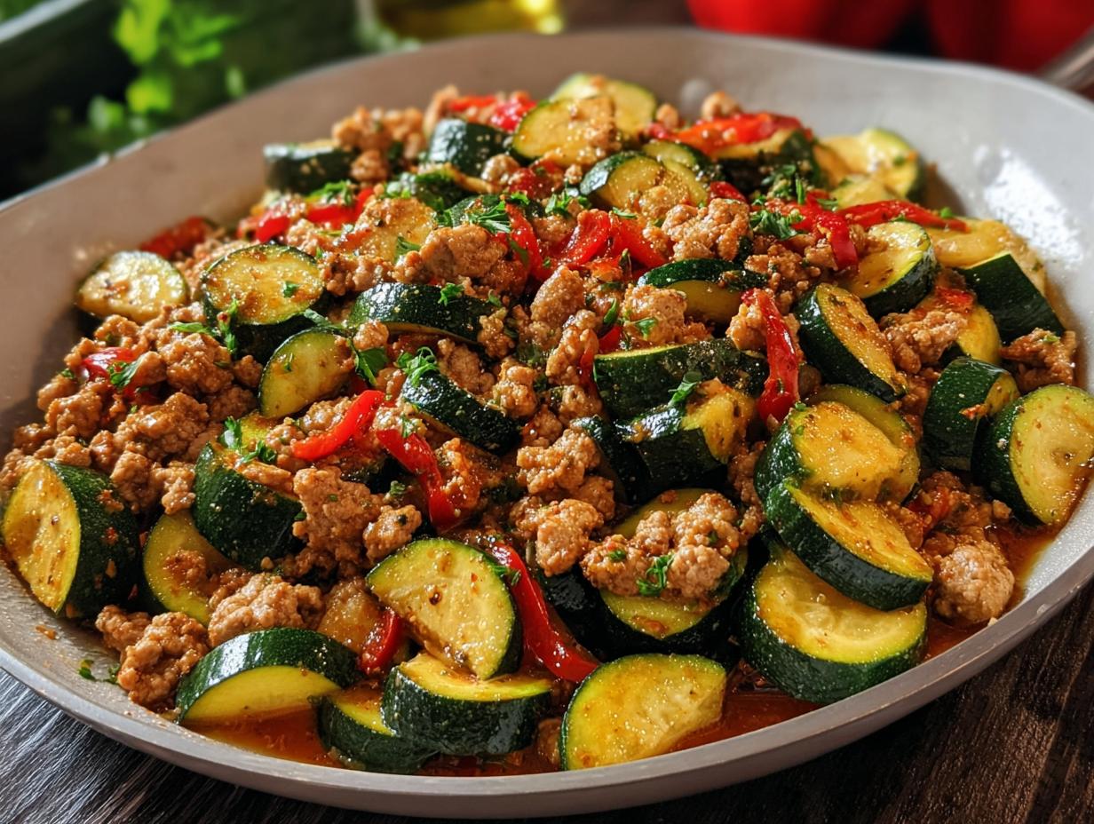 Ground Turkey Zucchini Skillet