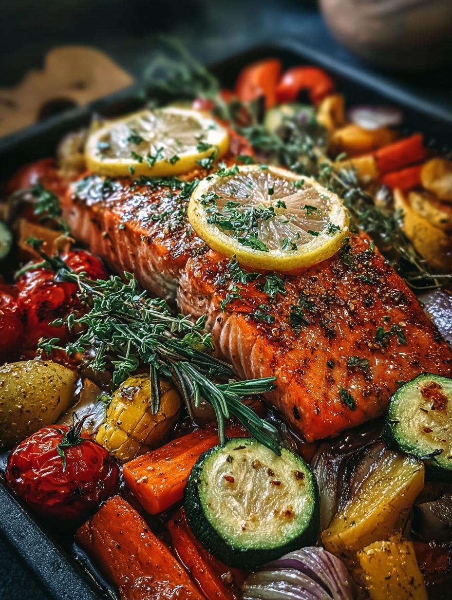 Honey Garlic Salmon Veggies