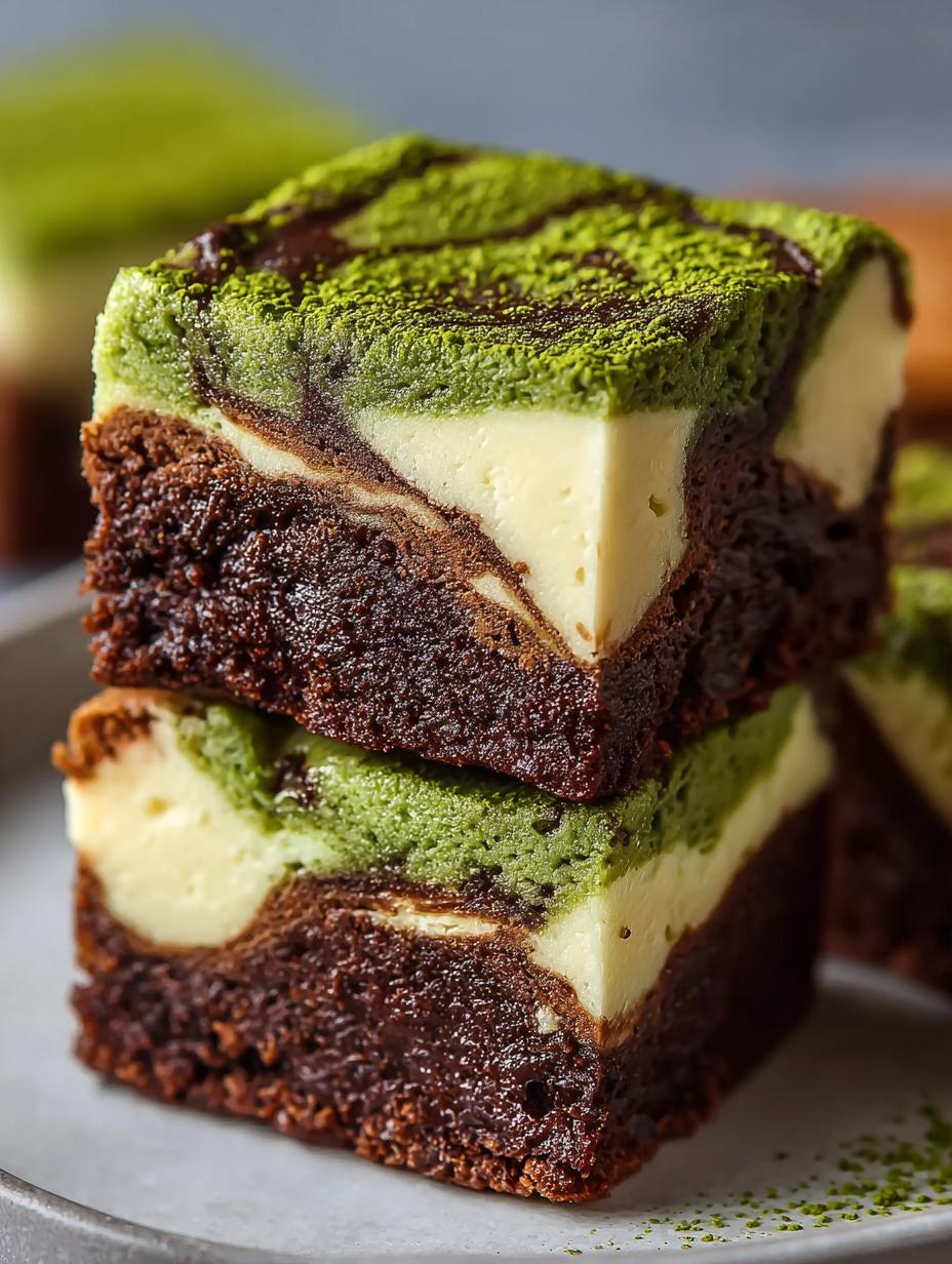 Matcha Cheesecake Swirl Brownies