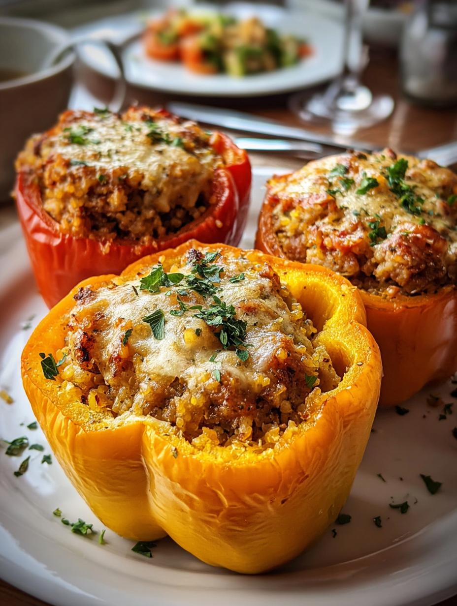 Pumpkin Sausage Stuffed Peppers