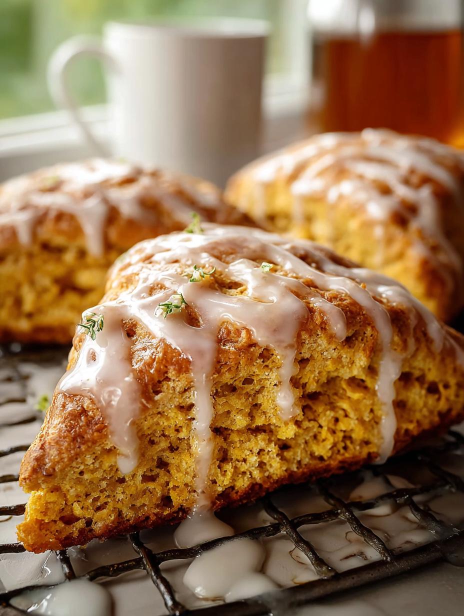 Pumpkin Scones Maple Glaze