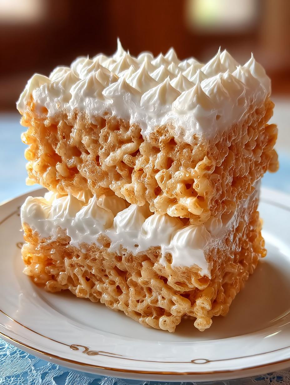 Delicious Rice Krispy Treat Bake with colorful sprinkles and toppings