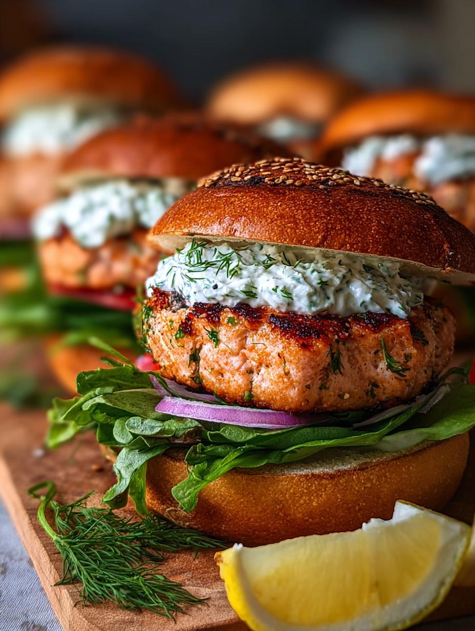 Salmon Burgers Tzatziki