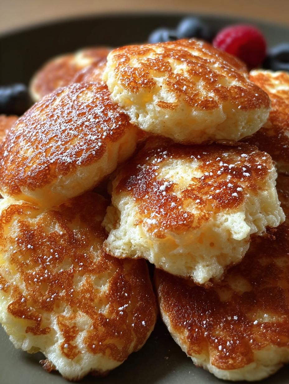 Close-up of golden brown Scrambled Pancake Bites Fluffy in a skillet