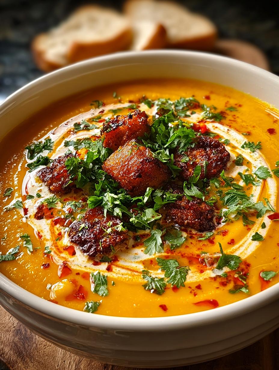 Spicy Chorizo Pumpkin Soup