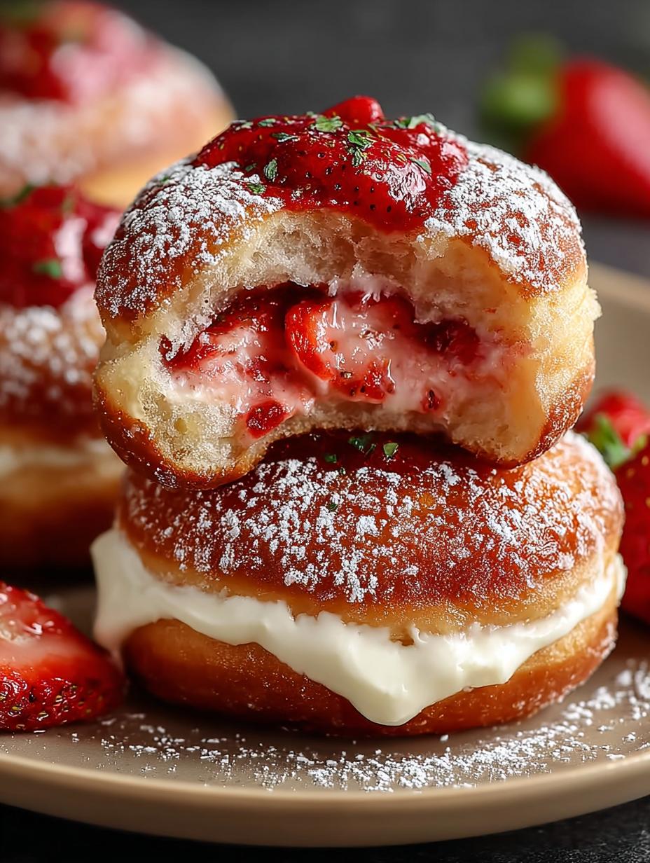 Strawberry Cheesecake Stuffed Donuts: 8 Irresistible Delights - Strawberry Cheesecake Stuffed Donuts - main visual representation