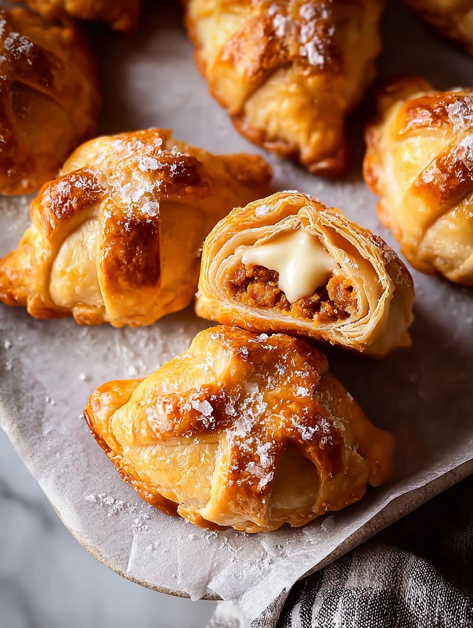 Amazing Sweet Potato Crescent Bites in 12 Mins - Close-up of a single Sweet Potato Crescent Bite, showing its golden-brown crust and a hint of the creamy sweet potato filling.