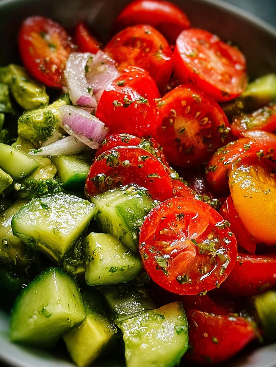 Tomato Cucumber Avocado Salad