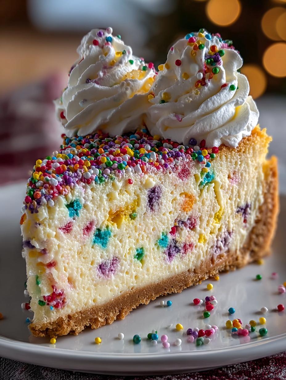 Bake Christmas Funfetti Cheesecake
