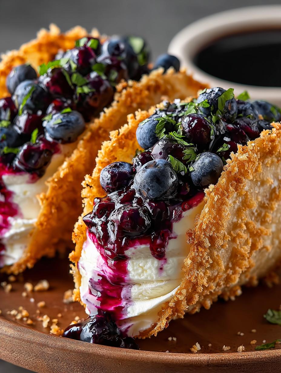 Blueberry Cheesecake Taco Shells