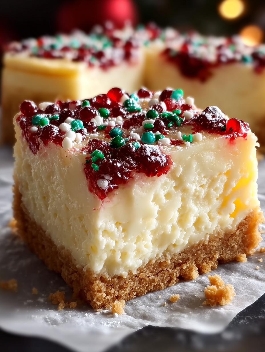 Delicious Christmas Sugar Cookie Cheesecake Bars - Christmas Sugar Cookie Cheesecake - main visual representation