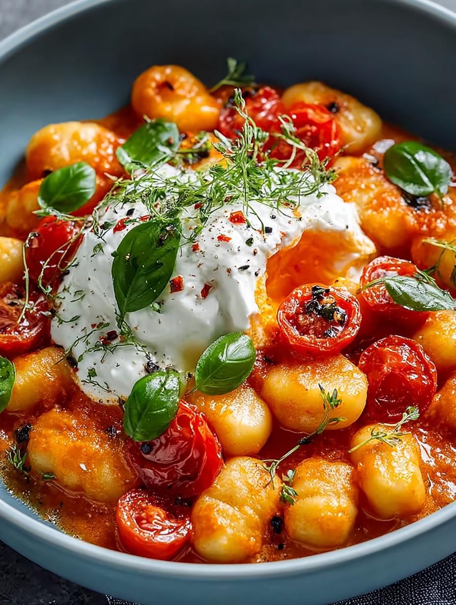 30-Minute Creamy Tomato Gnocchi with Burrata for Cozy Nights - Creamy Tomato Gnocchi with - main visual representation