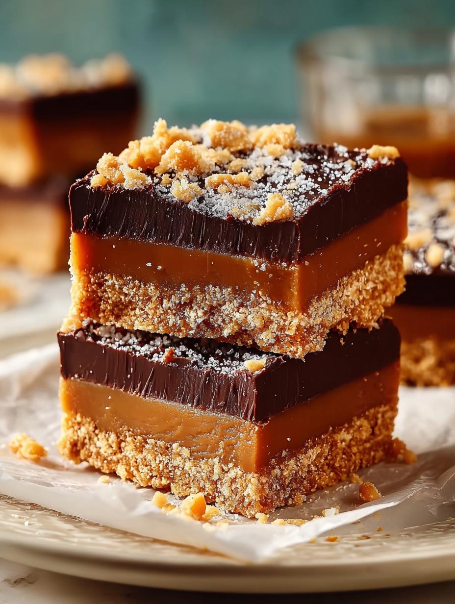 Gingerbread Millionaire Shortbread Bars