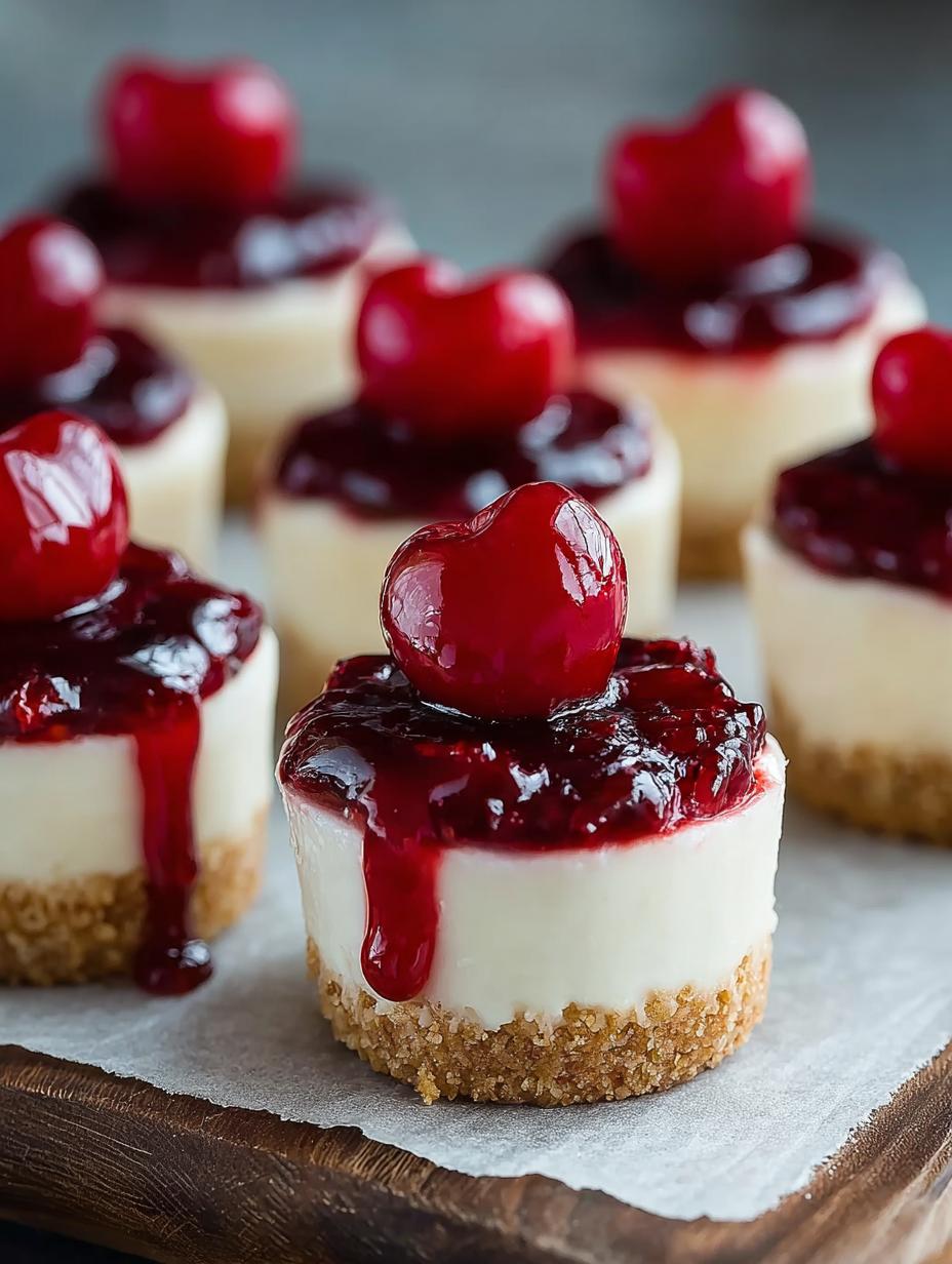 Mini Cherry Cheesecakes: 24 Irresistible Bites of Joy - Mini Cherry Cheesecakes - additional detail