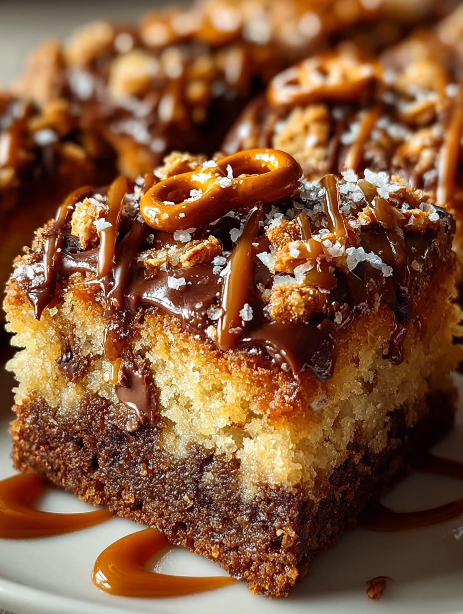Salted Caramel Pretzel Blondies: 5 Irresistible Reasons - Salted Caramel Pretzel Blondies - main visual representation