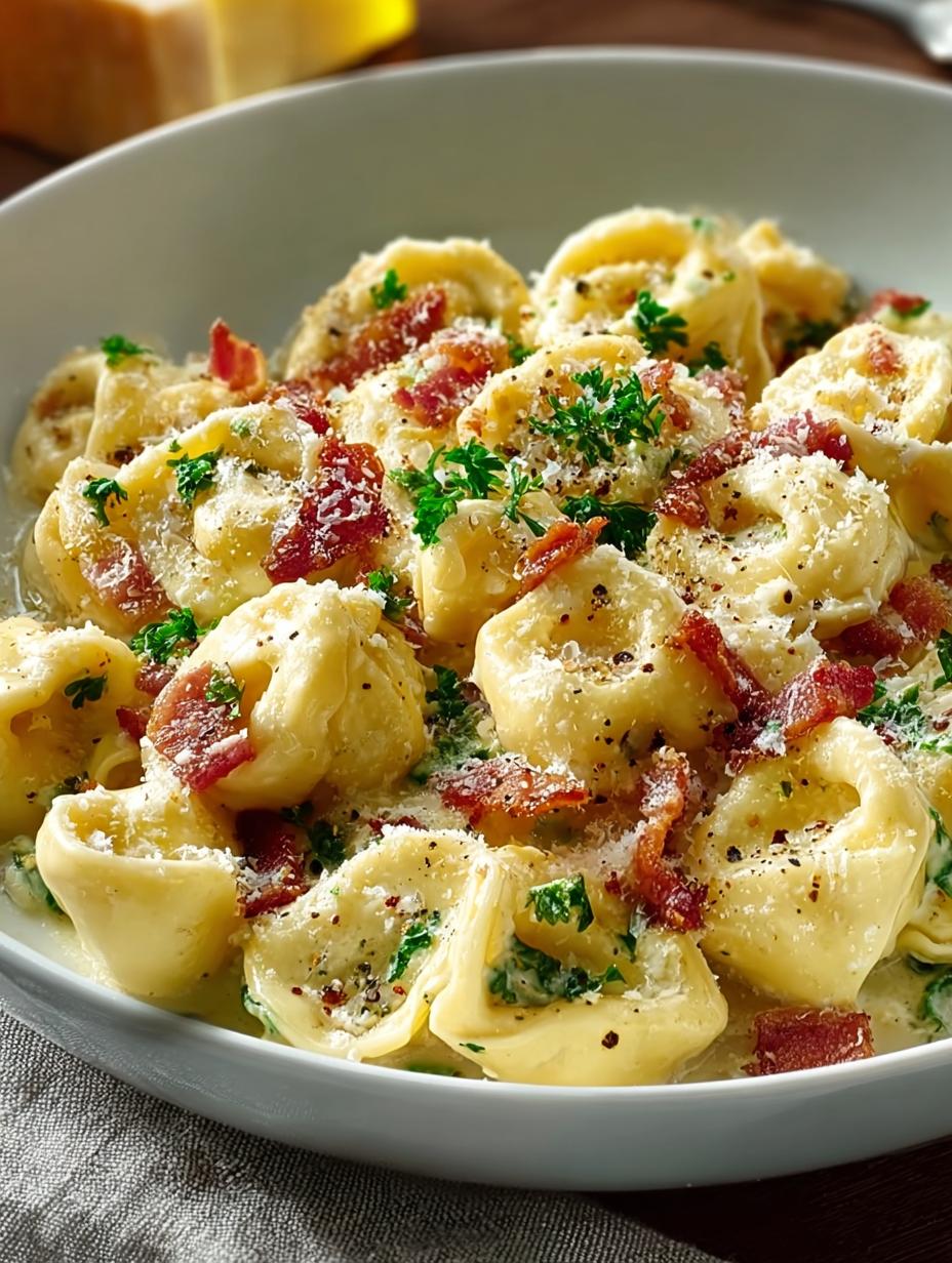 Bacon Alfredo Tortellini: 6 Reasons You'll Love This Comfort Dish - Bacon Alfredo Tortellini - additional detail