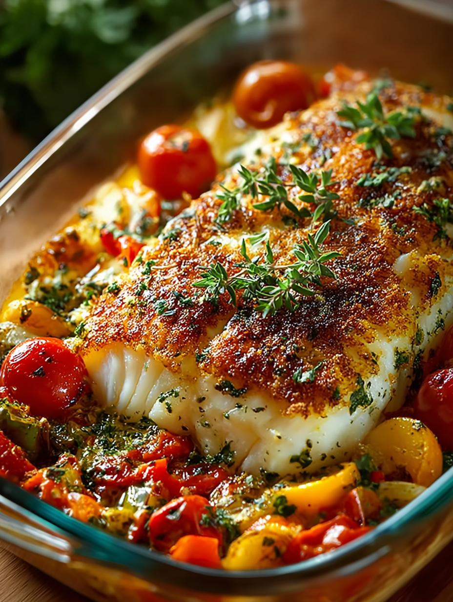 Baked Tilapia Vegetable Casserole